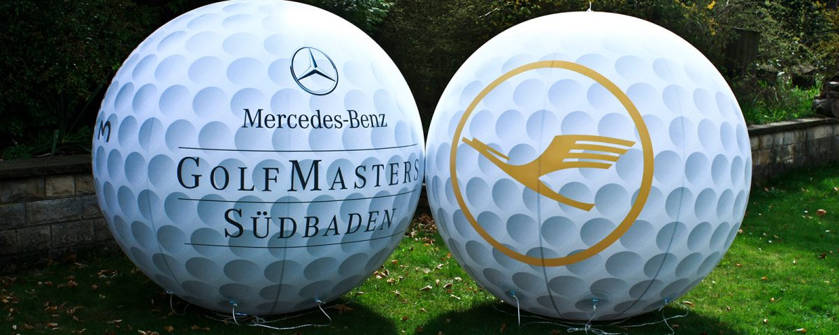 Mercedes-Benz und Lufthansa vertrauen bei Golfturnierwerbung auf Berlin-Zeppelin.