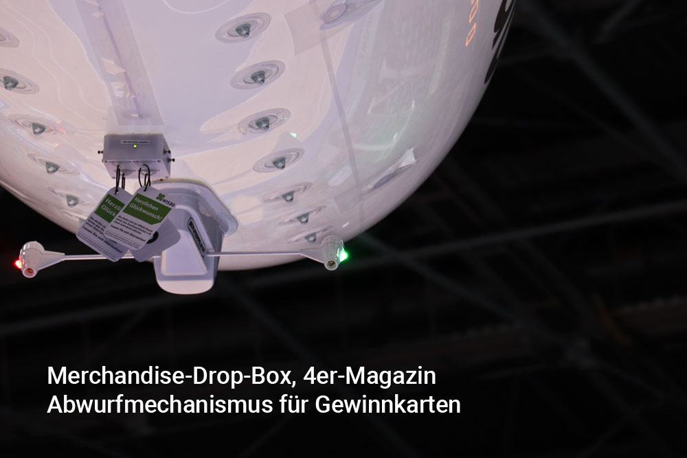 Abwurfmechanismus für Giveaways für RC Luftschiffe